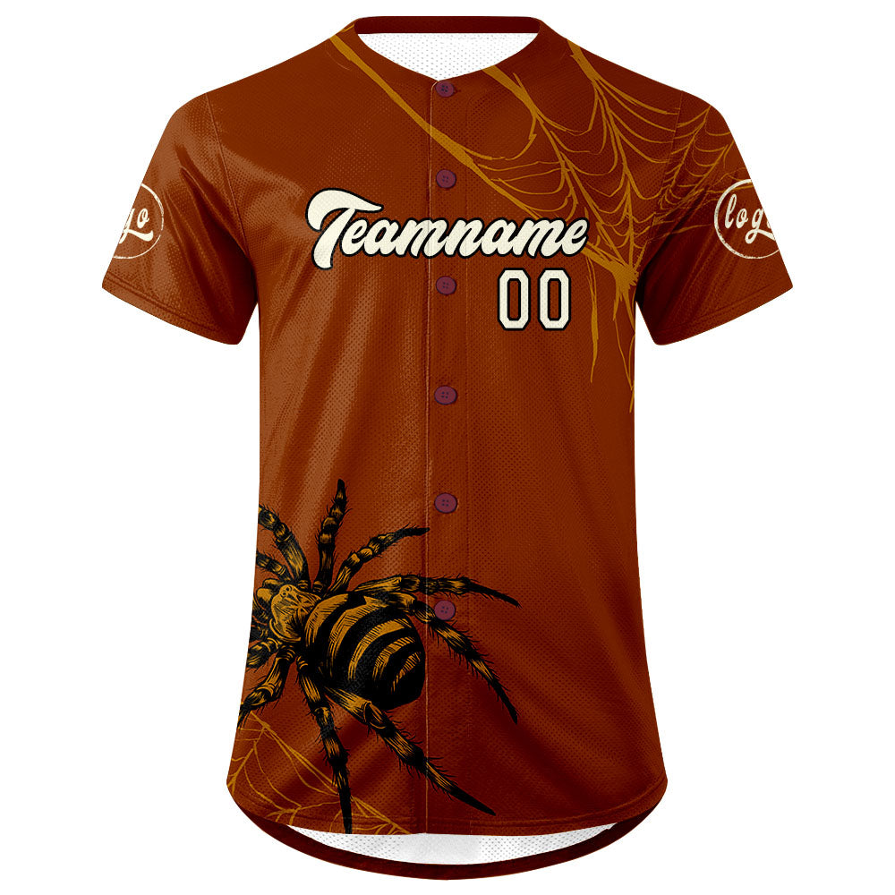 Camiseta de béisbol personalizada marrón y blanca con degradado uniformes de equipo con nombre y número