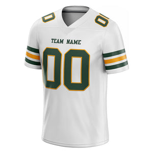 custom authentic football jersey white midnight green-gold mesh