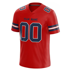 customized authentic football jersey red navy-white mesh