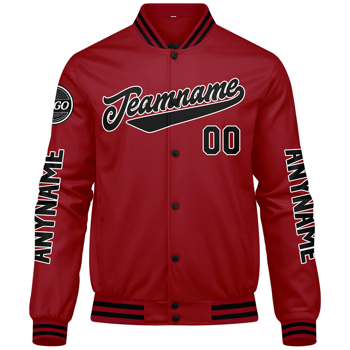 Chaquetas universitarias rojas y negras personalizadas para hombres & mujeres y jóvenes & Chaquetas Letterman personalizadas