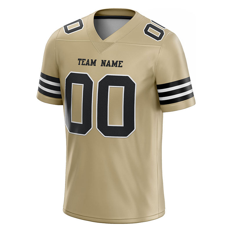customized authentic football jersey vegas gold black-white mesh