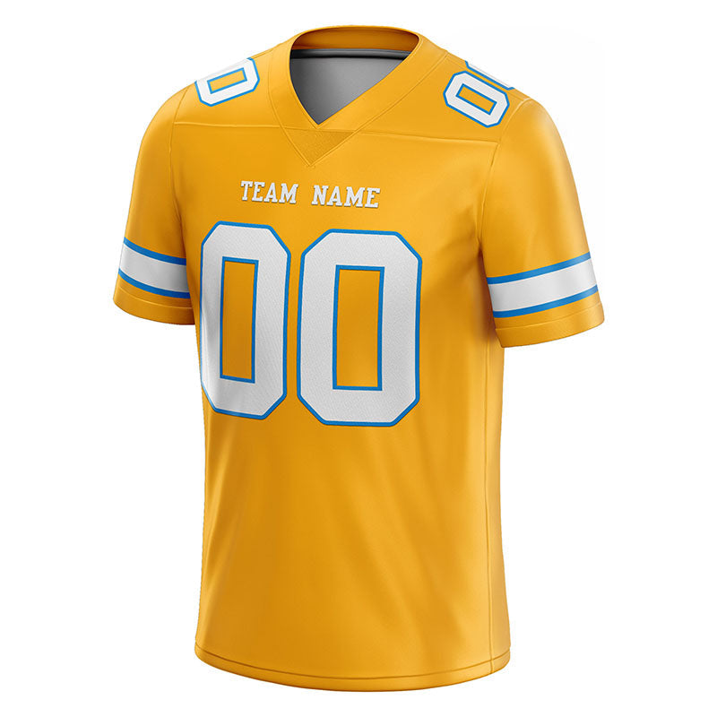 customized  authentic football jersey navy  white -yellow mesh