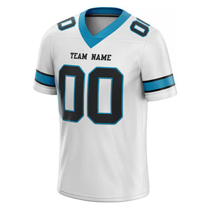customized  authentic football jersey gray black -panther blue mesh
