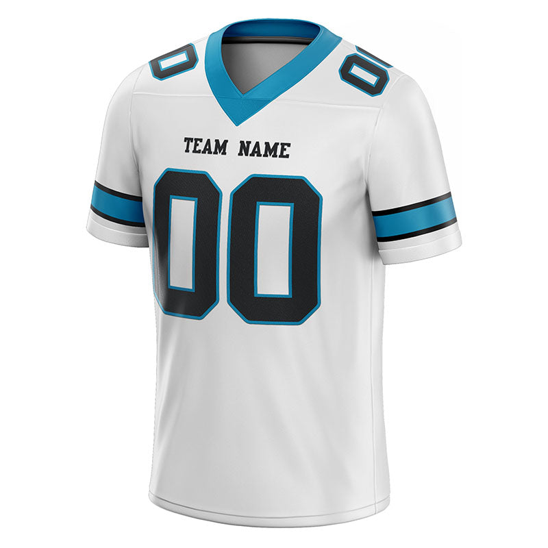 customized  authentic football jersey gray black -panther blue mesh