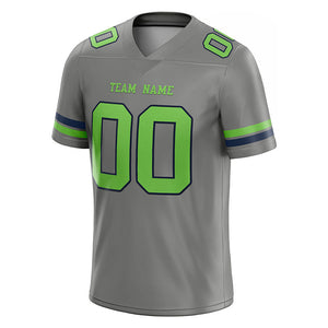 customized authentic football jersey navy grey -white mesh