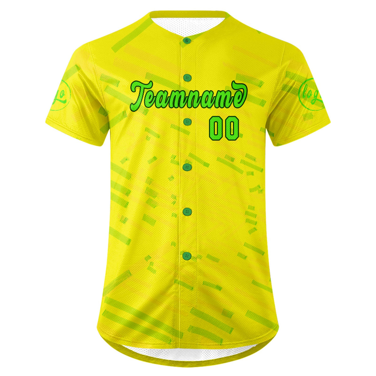 Camiseta de béisbol personalizada amarilla y verde con degradado uniformes de equipo personalizados con nombre y número