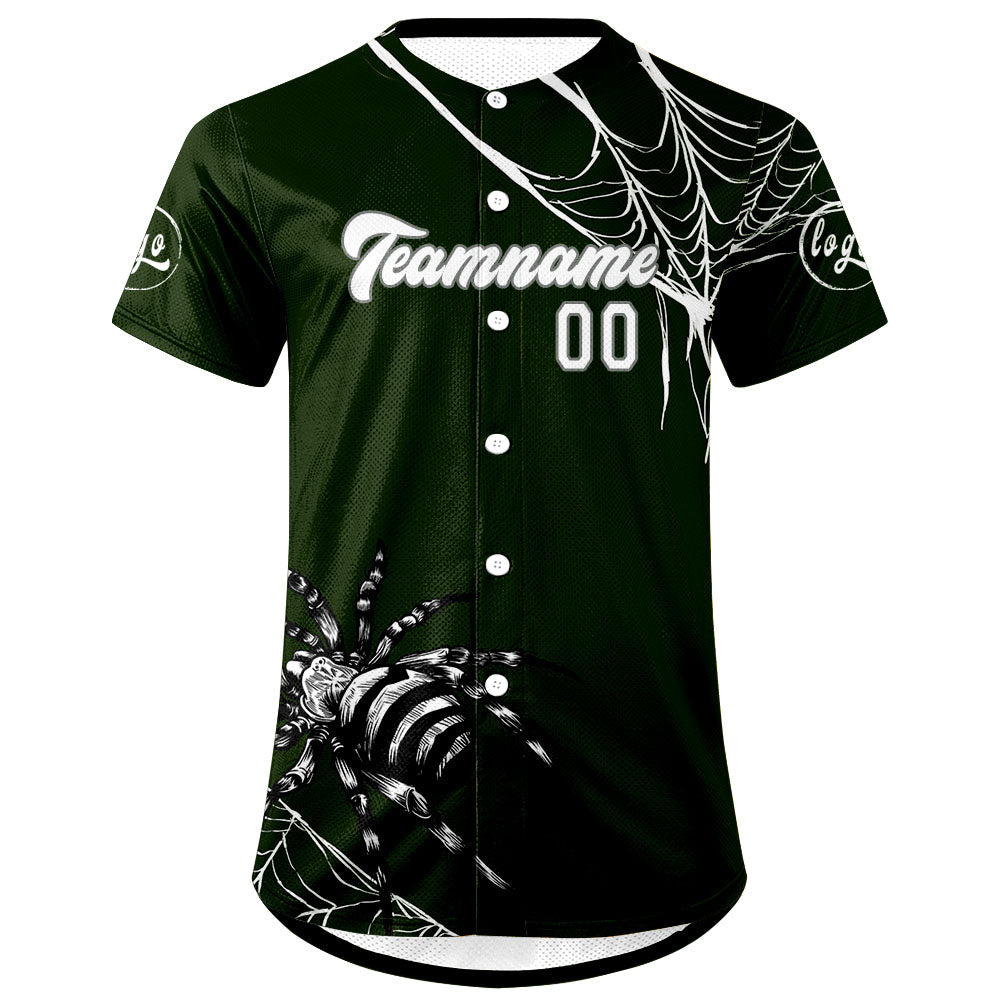 Camiseta de béisbol personalizada verde y blanca con degradado uniformes de equipo con nombre y número