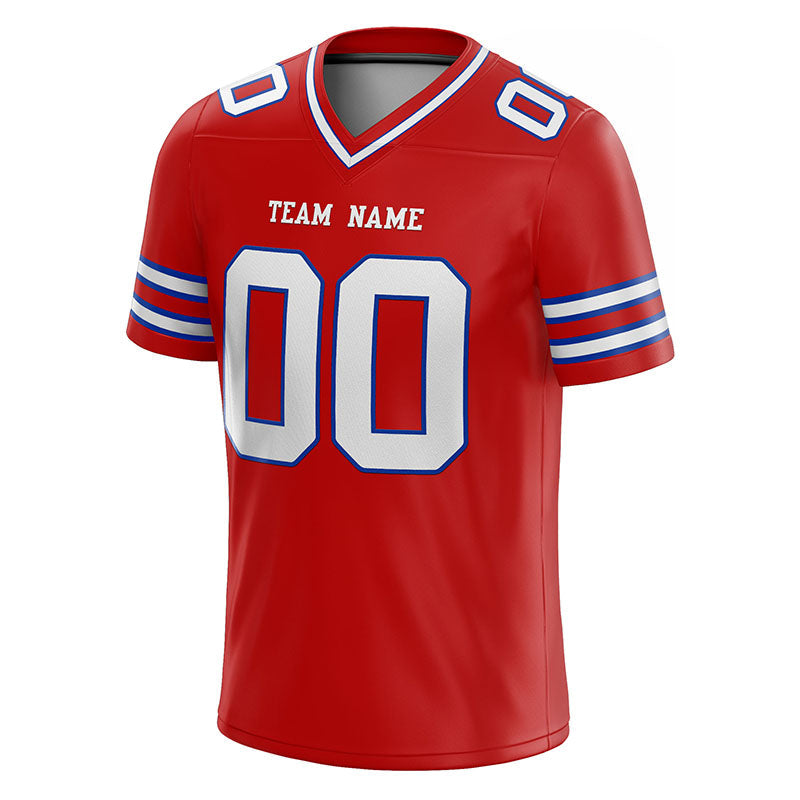 customized authentic football jersey royal white-red mesh