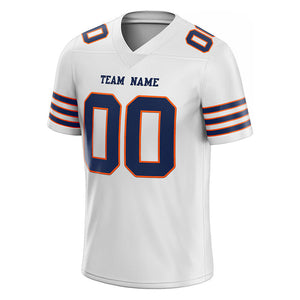customized  authentic football jersey white navy-orange mesh