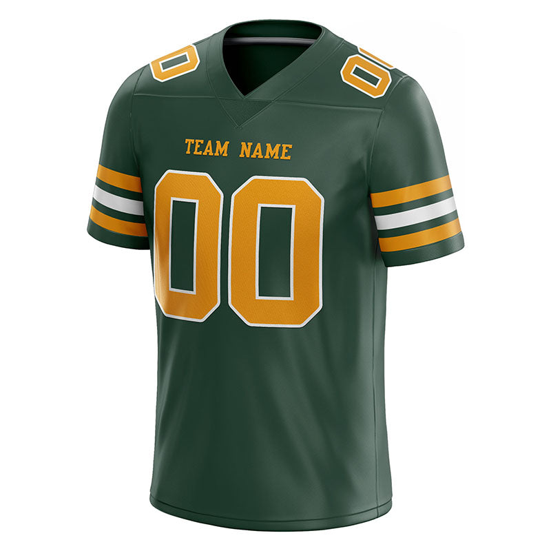 customized authentic football jersey midnight green gold-white mesh
