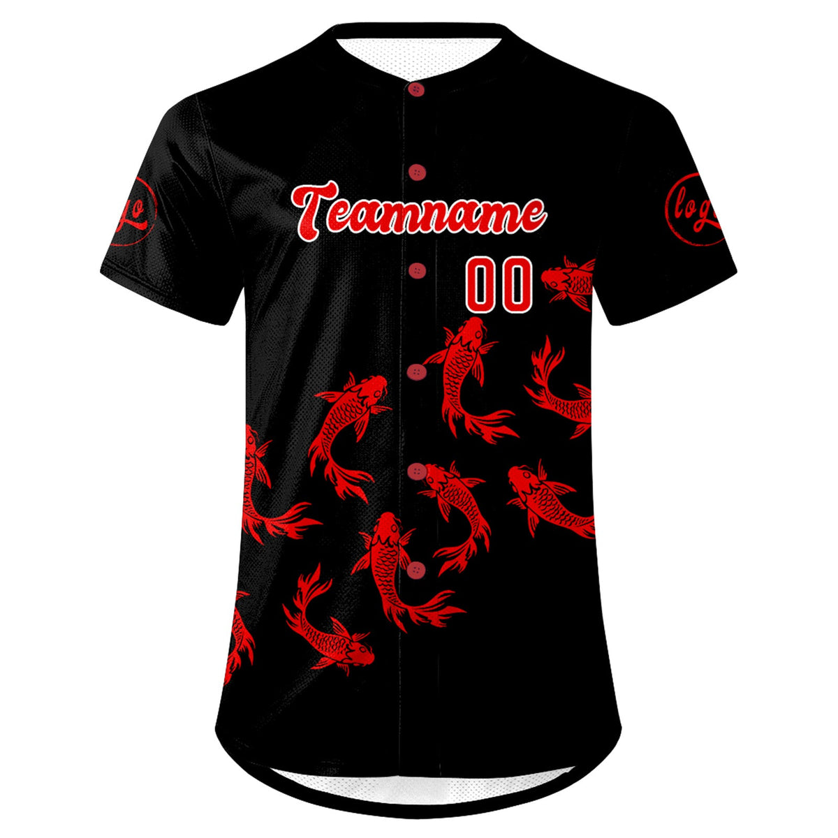 Camiseta de béisbol personalizada negra y roja con degradado uniformes de equipo con nombre y número