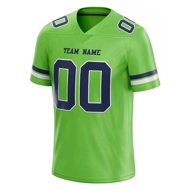 customized authentic football jersey white black -green mesh