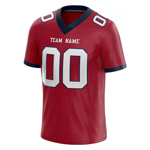 custom authentic football jersey red white-navy mesh