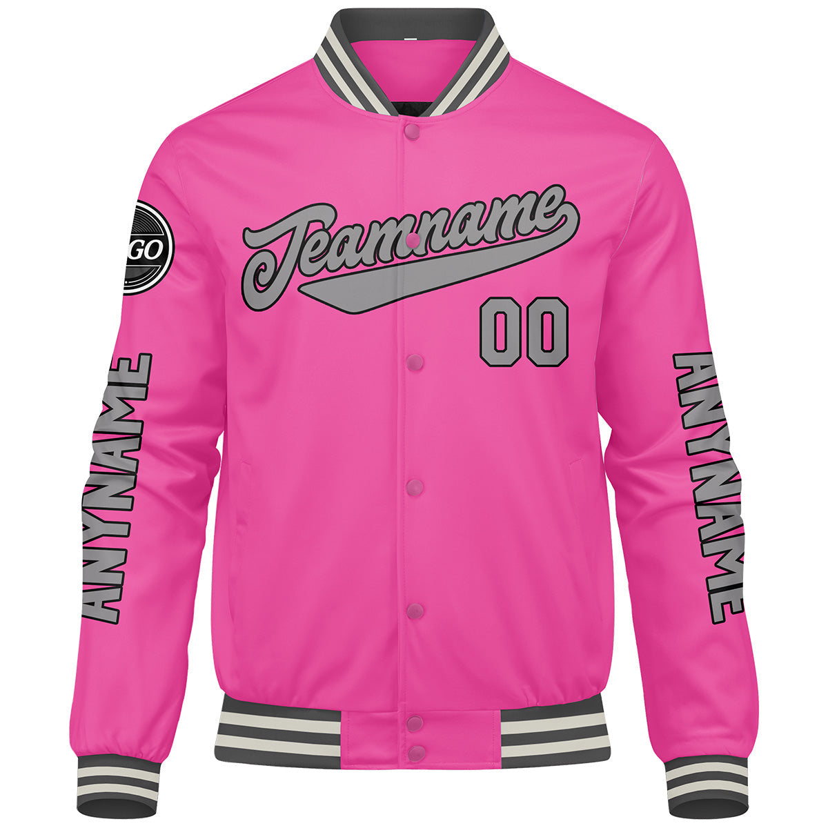 Chaquetas universitarias rosas personalizadas para hombres & mujeres y jóvenes & Chaquetas Letterman personalizadas