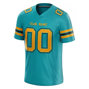 customized  authentic football jersey aqua orange-white mesh