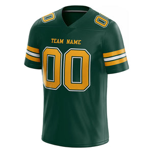customized  authentic football jersey green yellow-white mesh