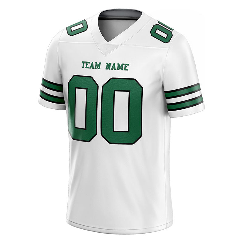 customized authentic football jersey white green-black mesh