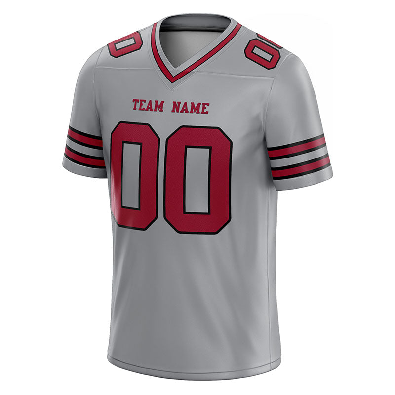 customized authentic football jersey red black-white mesh