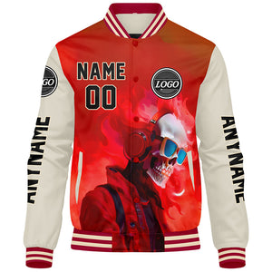 Chaquetas universitarias personalizadas de color rojo crema para hombres & mujeres y jóvenes & Chaquetas Letterman personalizadas