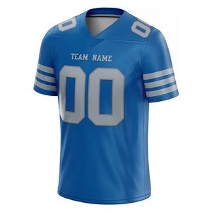 custom authentic football jersey white blue-gray mesh