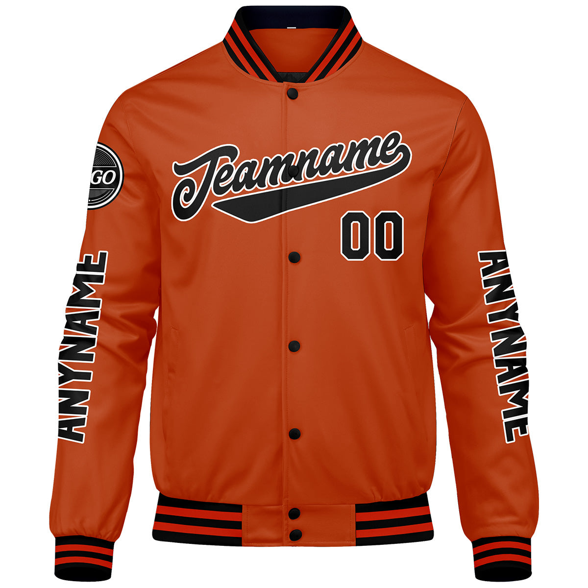 Chaquetas universitarias personalizadas negras y naranjas para hombres & mujeres y jóvenes & Chaquetas Letterman personalizadas