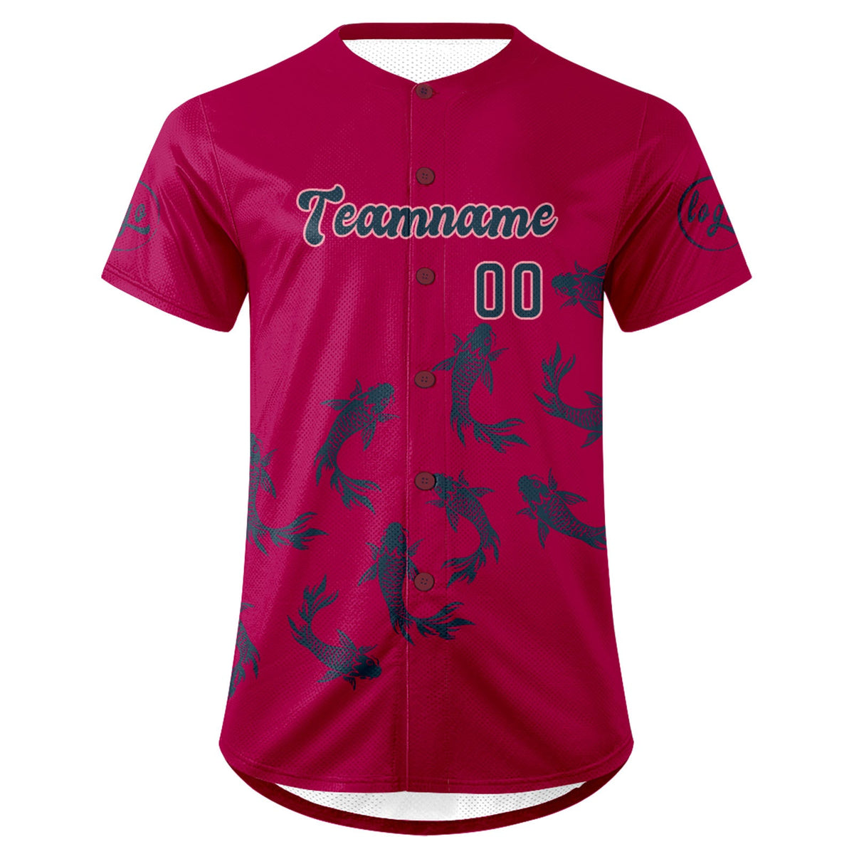 Camiseta de béisbol personalizada rosa brillante azul oscuro con degradado uniformes de equipo personalizados con nombre y número