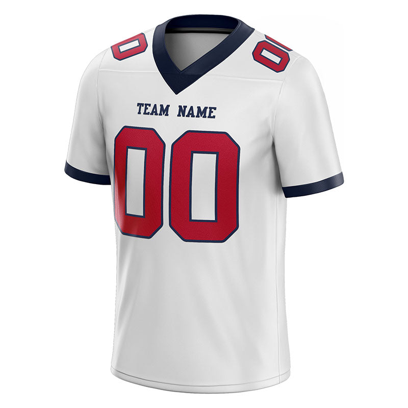 customized authentic football jersey white red-navy  mesh