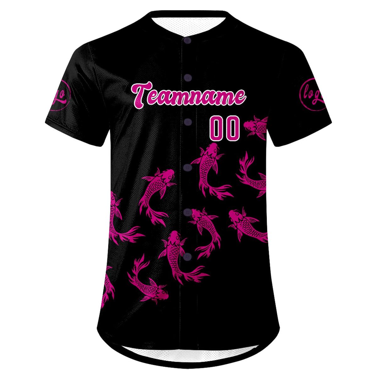 Camiseta de béisbol personalizada en rosa y negro con degradado uniformes de equipo personalizados con nombre y número