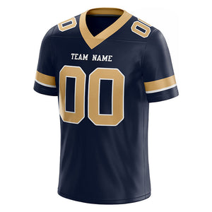 customized authentic football jersey apricot navy-gold mesh