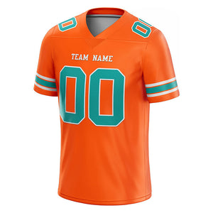 customized authentic football jersey  orange green-white mesh
