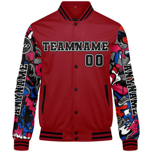 Chaquetas universitarias rojas personalizadas para hombres & mujeres y jóvenes & Chaquetas Letterman personalizadas