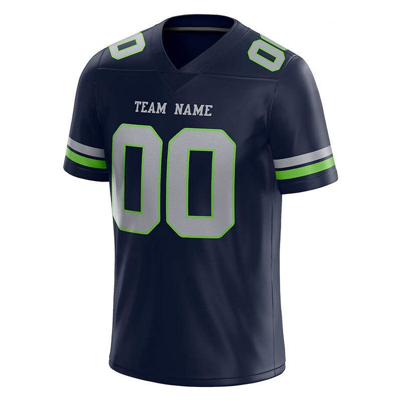 customized authentic football jersey navy grey -white mesh