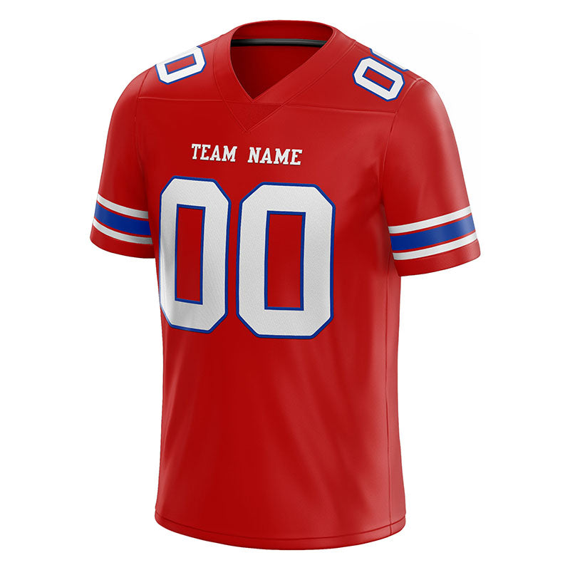 customized authentic football jersey  white navy - red mesh