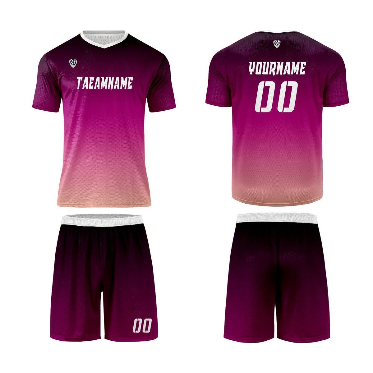 Conjunto personalizado de camiseta de uniforme negra & morada y amarilla para niños y adultos
