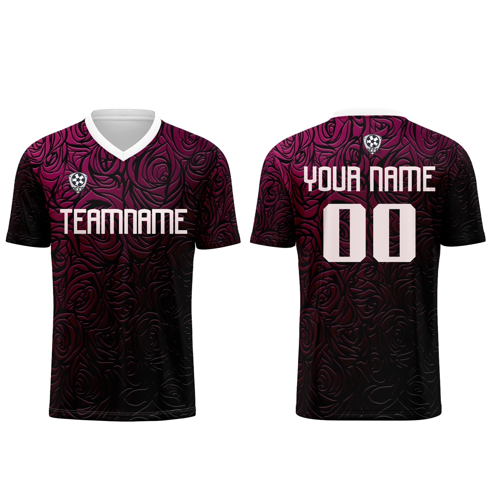 Conjunto personalizado de camiseta de uniforme rosa y plateado para niños y adultos