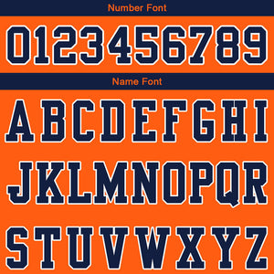 customized  authentic football jersey orange navy -white mesh