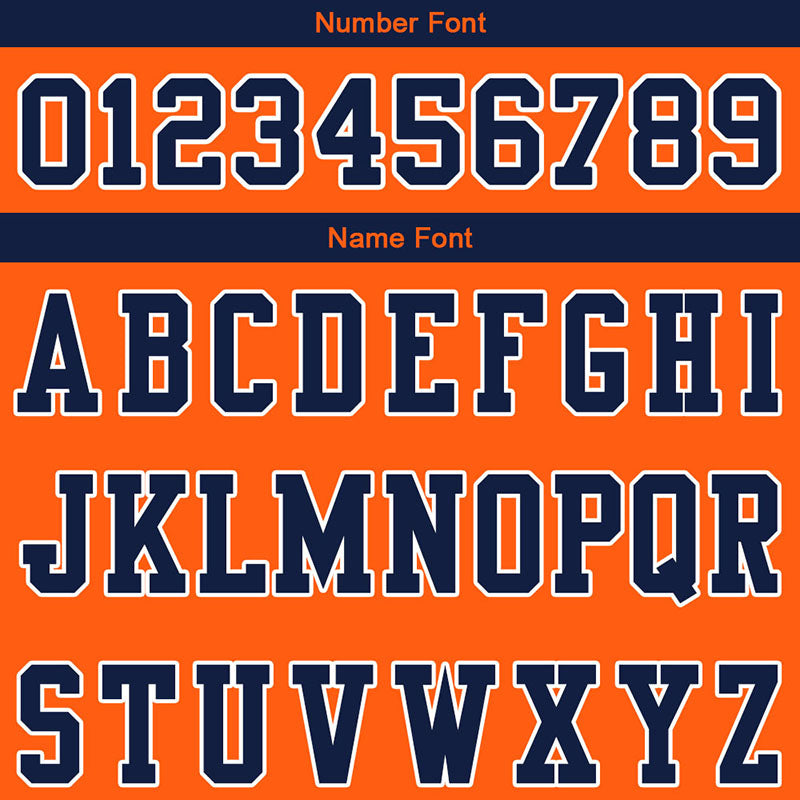 customized  authentic football jersey orange navy -white mesh