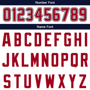 custom authentic split fashion football jersey navy-white-red mesh