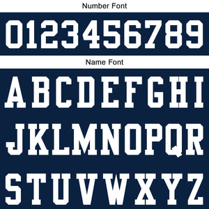 Camiseta de fútbol personalizada con nombre y número del equipo impresos-color azul marino