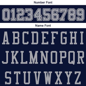 custom authentic split fashion football jersey gray-white-navy mesh