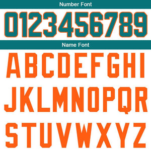 custom authentic split fashion football jersey orange-white-aqua mesh