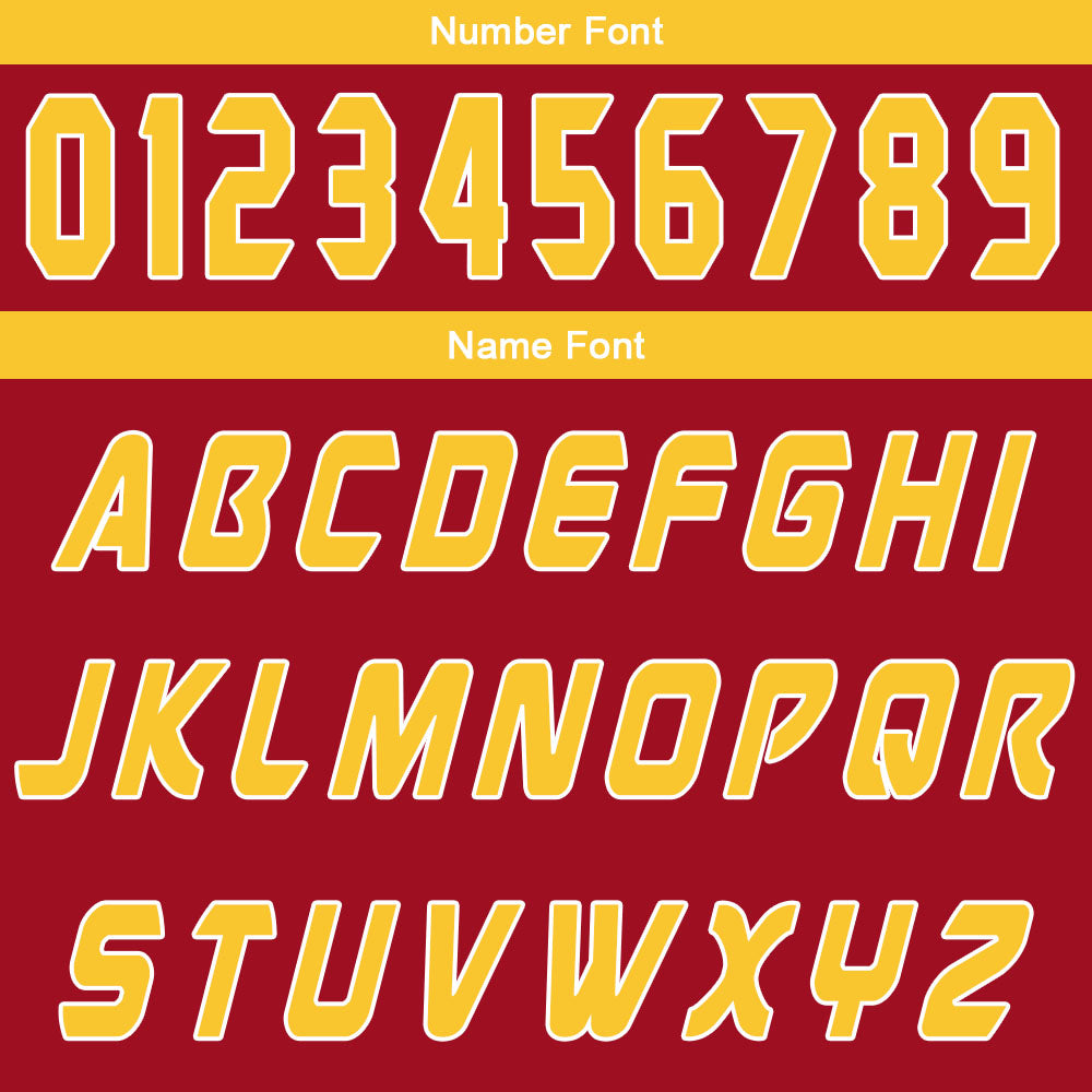 Uniforme de baloncesto personalizado rojo y amarillo con tu logotipo-nombre y número impresos