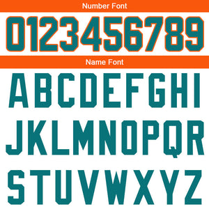 custom authentic split fashion football jersey aqua-white-orange mesh