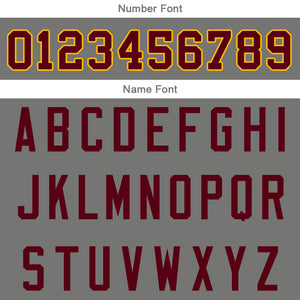 custom authentic split fashion football jersey gray-white-burgundy mesh
