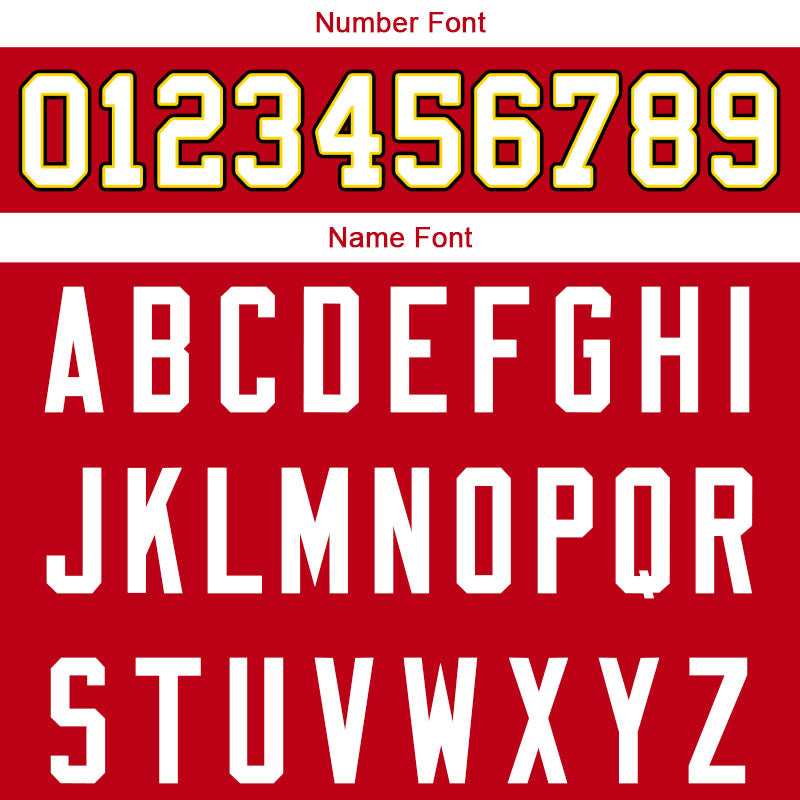customized  authentic football jersey red-white-yellow-black