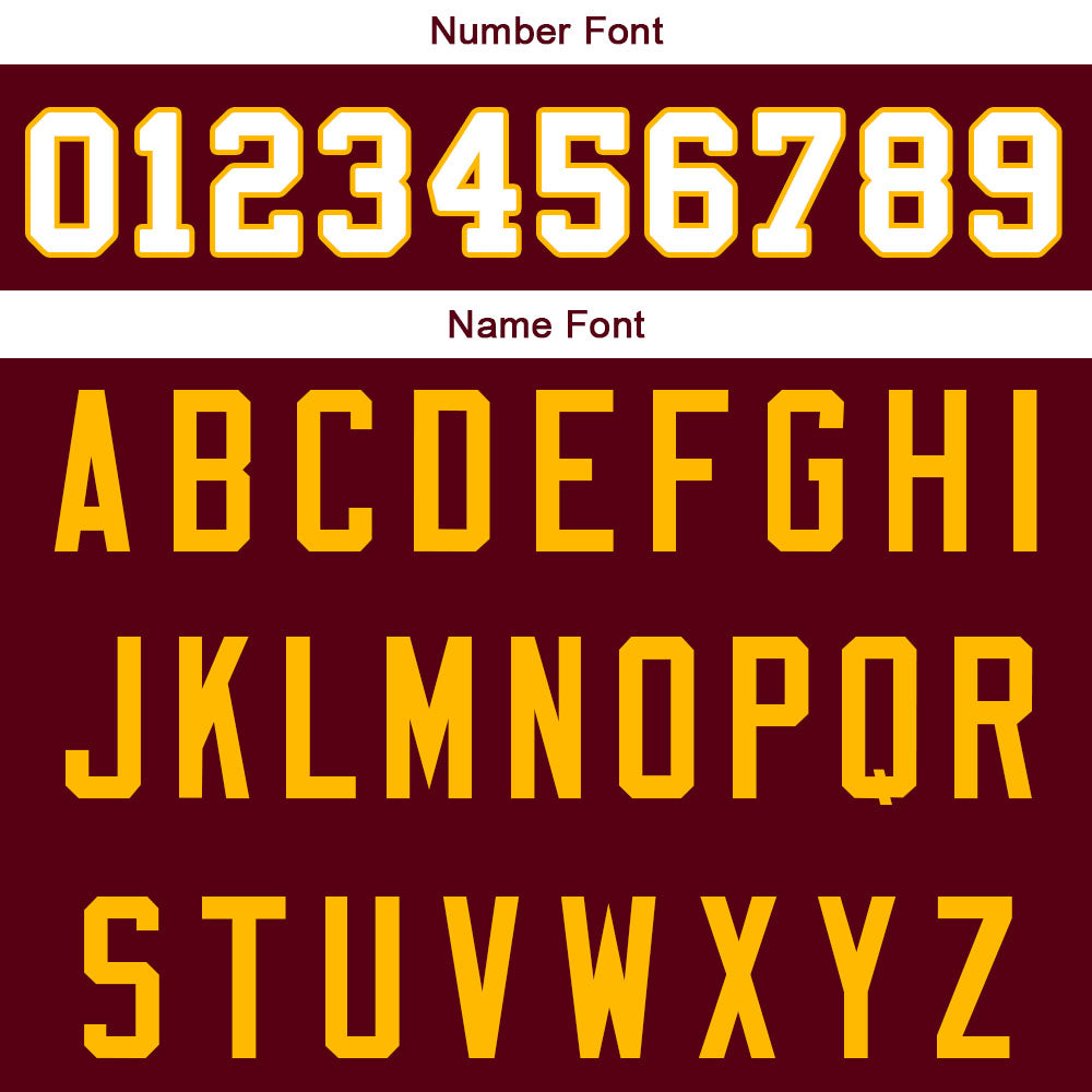 custom authentic split fashion football jersey burgundy-white-yellow mesh