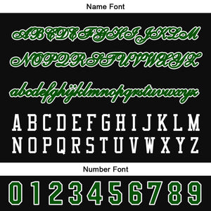 Camiseta de béisbol personalizada negra y verde con botones para hombre mujer adulto y joven Estampado de nombre número y logotipo