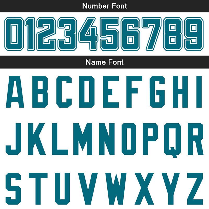 custom authentic split fashion football jersey black-teal-white mesh