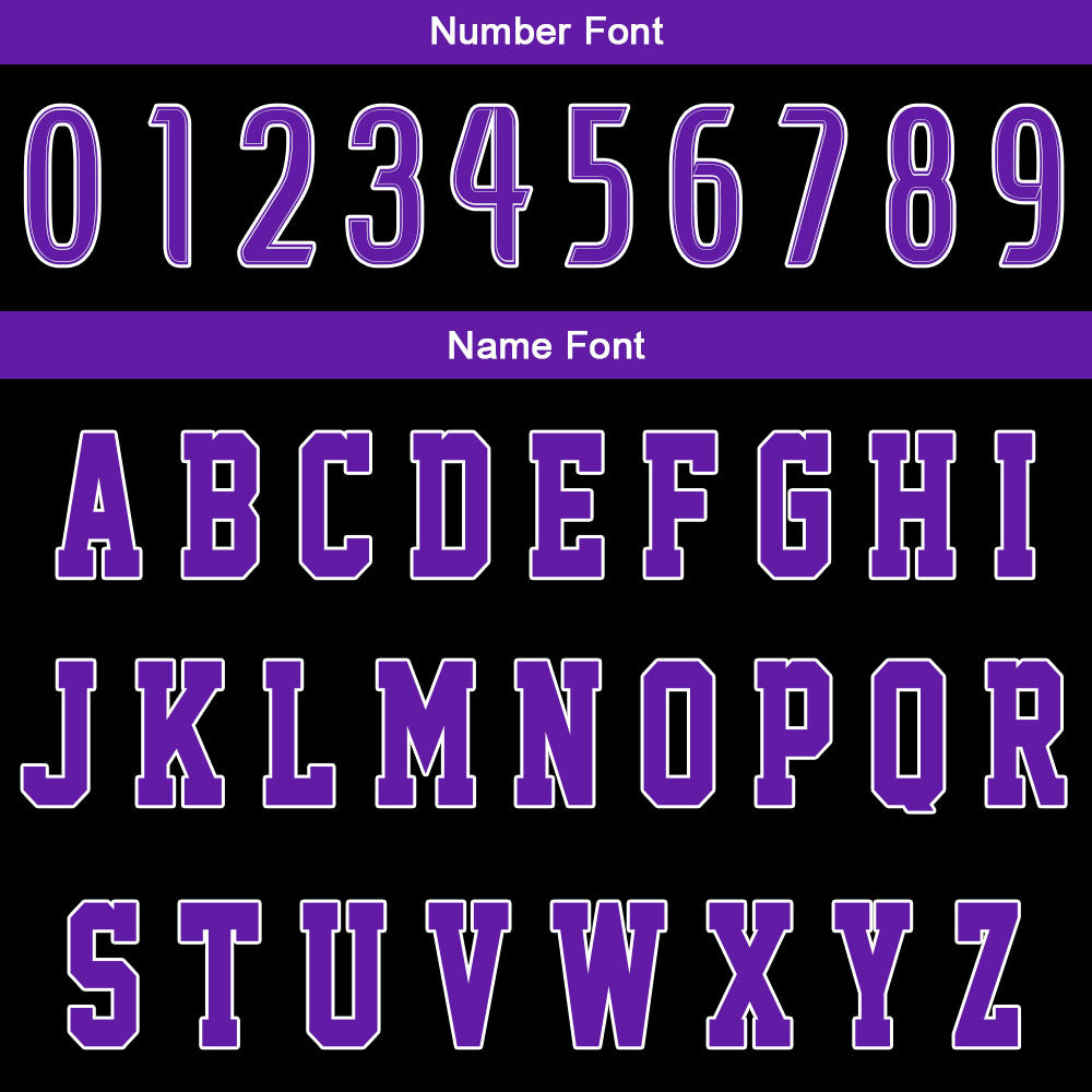 Uniforme de baloncesto personalizado en negro y morado con tu logotipo-nombre y número impresos