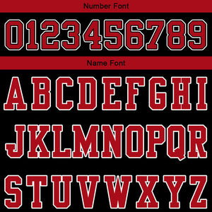 customized authentic football jersey black red -white mesh